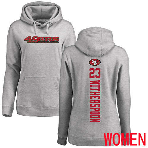 San Francisco 49ers Ash Women Ahkello Witherspoon Backer #23 Pullover NFL Hoodie Sweatshirts->san francisco 49ers->NFL Jersey